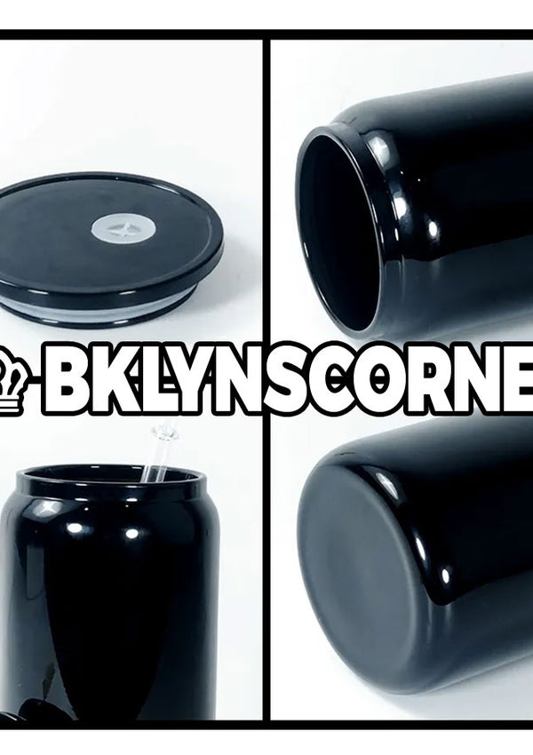 BLACK GLASS BEER CAN TUMBLER