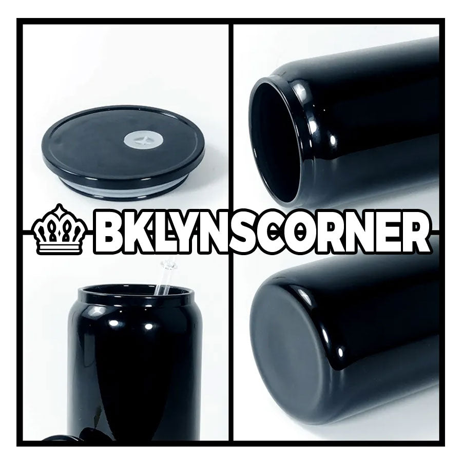 BLACK GLASS BEER CAN TUMBLER