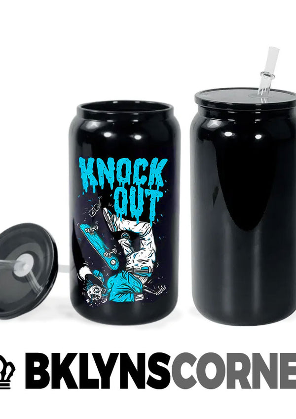 BLACK GLASS BEER CAN TUMBLER