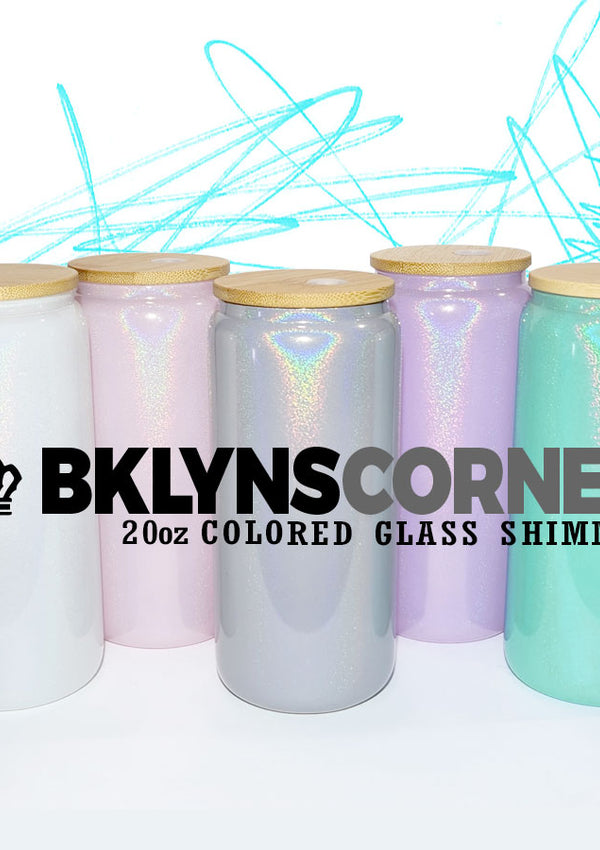 20oz COLORED GLASS SHIMMER BEER CAN TUMBLER