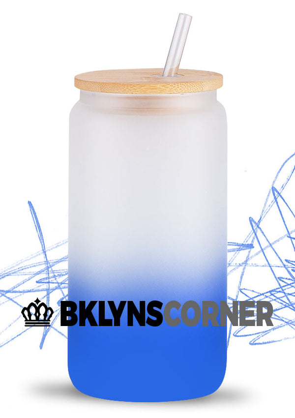 20oz FROSTED OMBRE GLASS BEER CAN TUMBLER