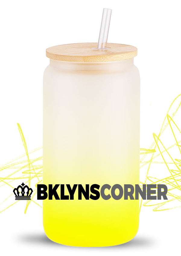 20oz FROSTED OMBRE GLASS BEER CAN TUMBLER