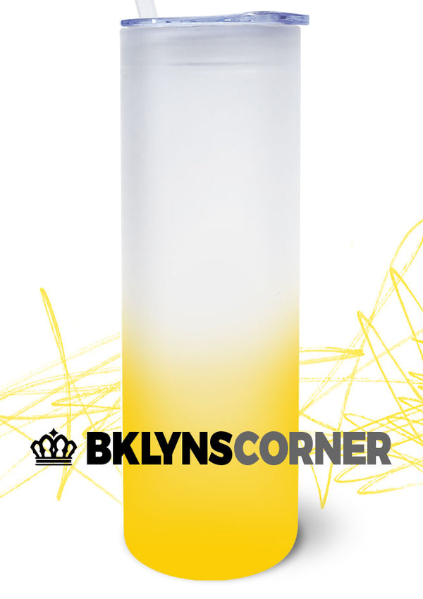 25oz. FROSTED OMBRE GLASS SKINNY TUMBLER