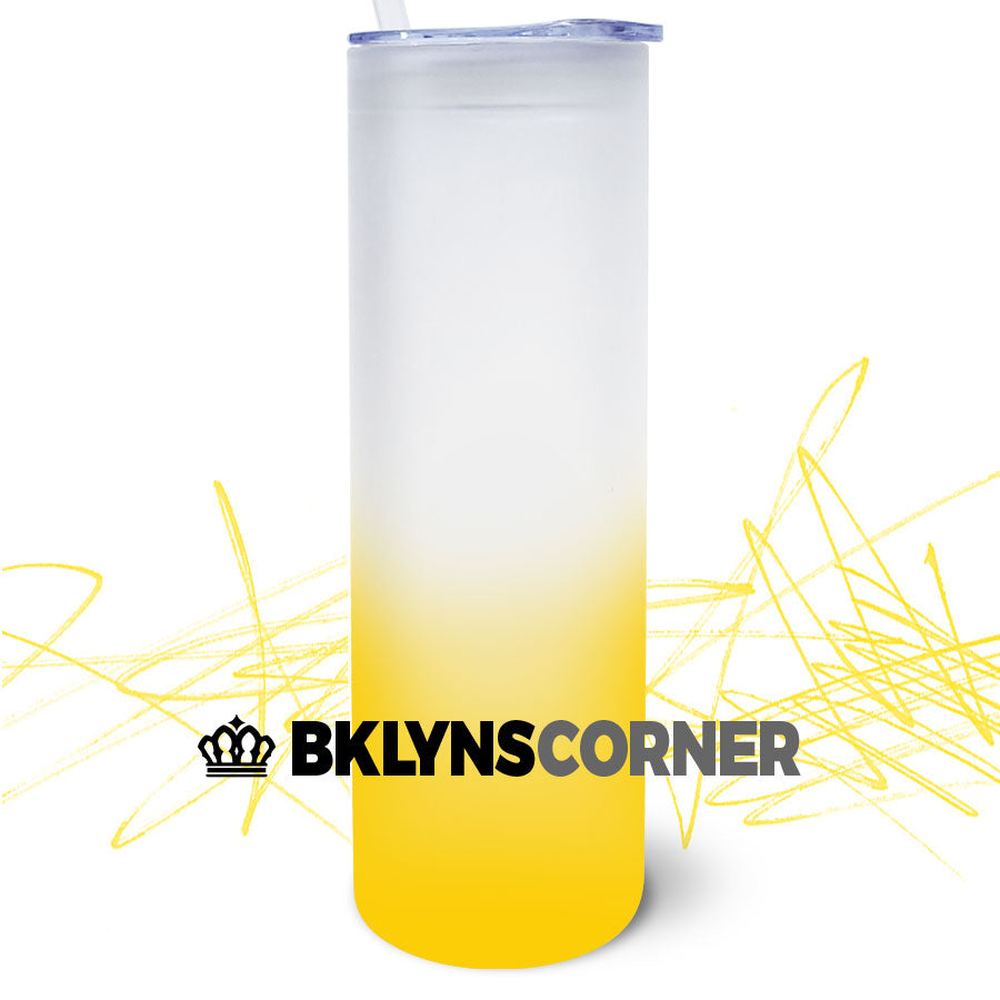 25oz. FROSTED OMBRE GLASS SKINNY TUMBLER