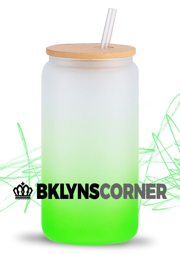 20oz FROSTED OMBRE GLASS BEER CAN TUMBLER