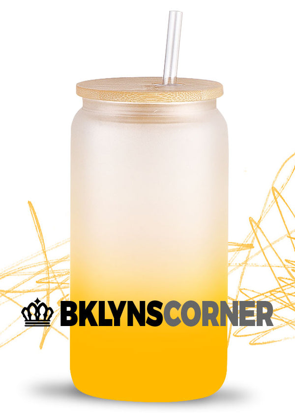 20oz FROSTED OMBRE GLASS BEER CAN TUMBLER