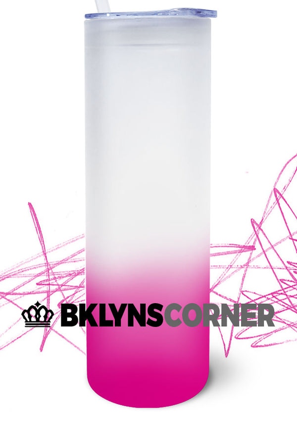 25oz. FROSTED OMBRE GLASS SKINNY TUMBLER