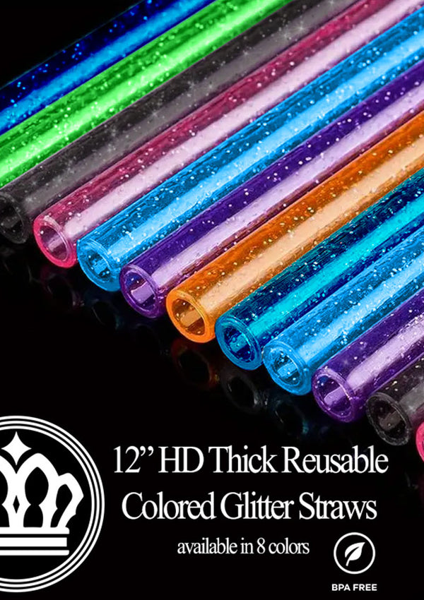 HD Colored Glitter Straws