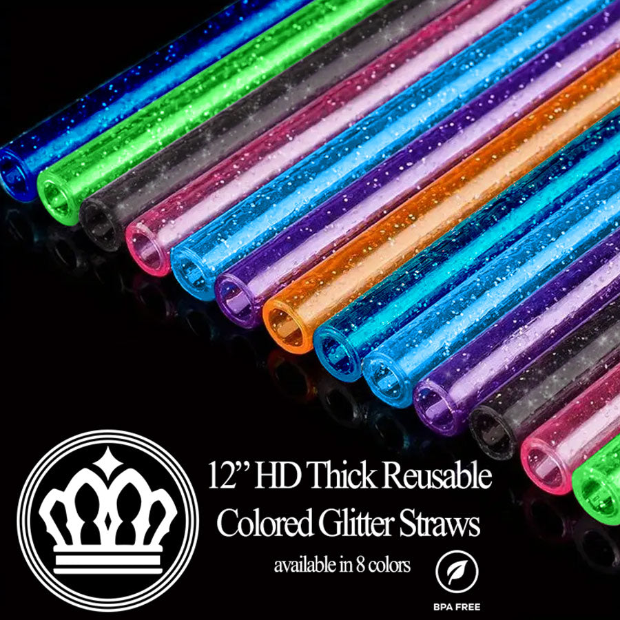 HD Colored Glitter Straws