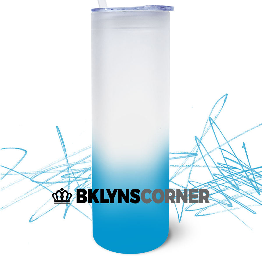 25oz. FROSTED OMBRE GLASS SKINNY TUMBLER