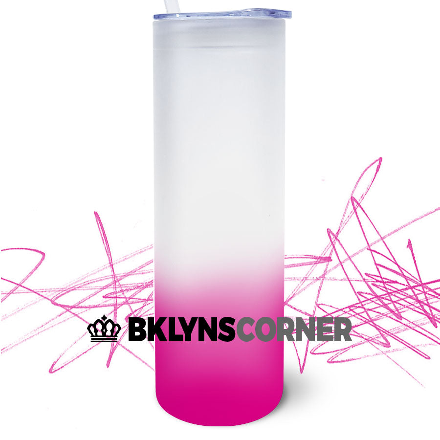 25oz. FROSTED OMBRE GLASS SKINNY TUMBLER